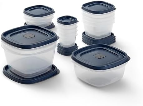 Rubbermaid Easy Find Lids® Food Storage Containers with Vented Lids, 26 Piece Set, Blue