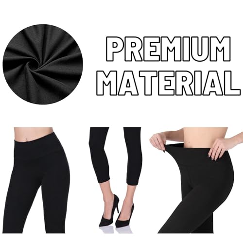 dameslegging, 3/4-model, van katoen, hoge taille, cropped, met buikcontrole, yogabroek voor dames, geschikt voor sport, workout, fitness, activewear - Afbeelding 4