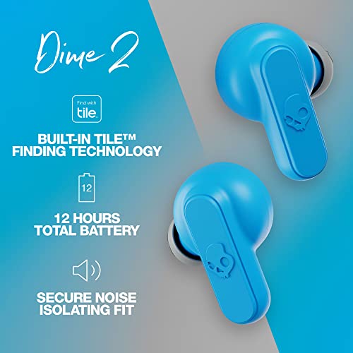 Image of Skullcandy Dime 2 Wireless In-Ear Bluetooth Earbuds - Light Grey /Blue