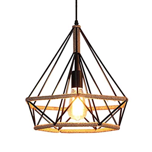 HSLXD.FGDD Retro Hanf Seil Kronleuchter Retro Loft Industrielle Kronleuchter Kreative Restaurant Dekoration Kronleuchter Schmiedeeisen Kronleuchter Beleuchtung 25 * 26CM,Retro Cover
