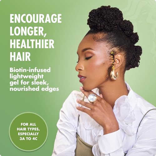 Mielle Organics Rosemary & Mint Edge Control Gel - Strong Hold Hair & Edge Gel for Women & Men - Infused with Biotin, Coconut & Babassu Oil to Encourage Longer, Healthier Hair (2 Fl Oz)