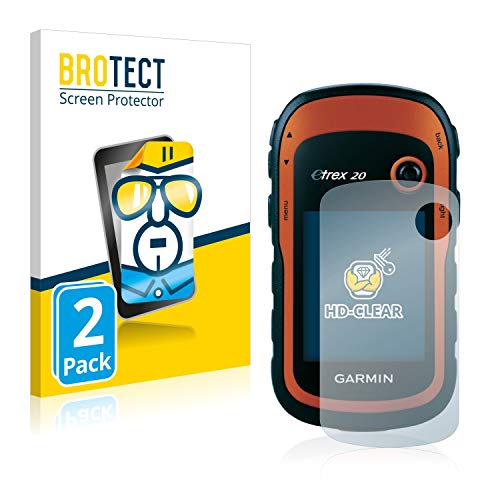 BROTECT Protector Pantalla Compatible con Garmin eTrex 20 Protector Transparente (2 Unidades) Anti-Huellas