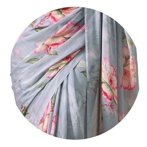 Image of MIRCHI FASHION Women Saree | Chiffon Chevron Zig Zag Printed Office Wear Sari with Blouse