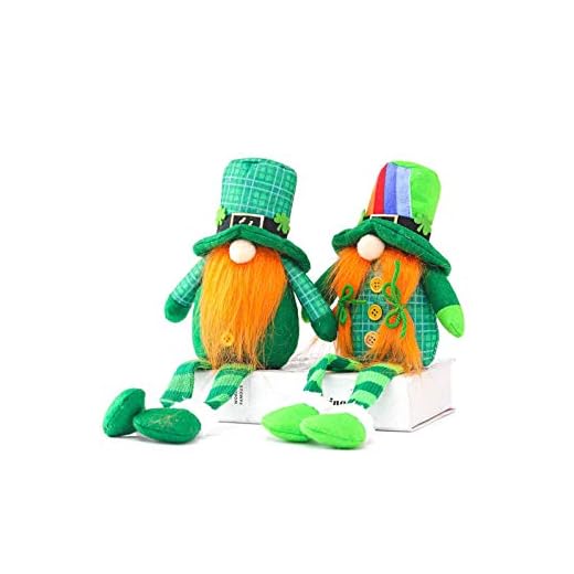 YSQSPWS Mjuk leksak Gnome plyschdocka St. Patrick's Day ansiktslös grön klöver tomtar docka irländsk dag festdekor Sankt Patricks dag gåvor för barn barn presenter (färg: B)