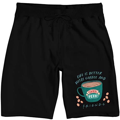 Bioworld Friends TV Coffee and Friends Men's Black Sleep Pajama Shorts