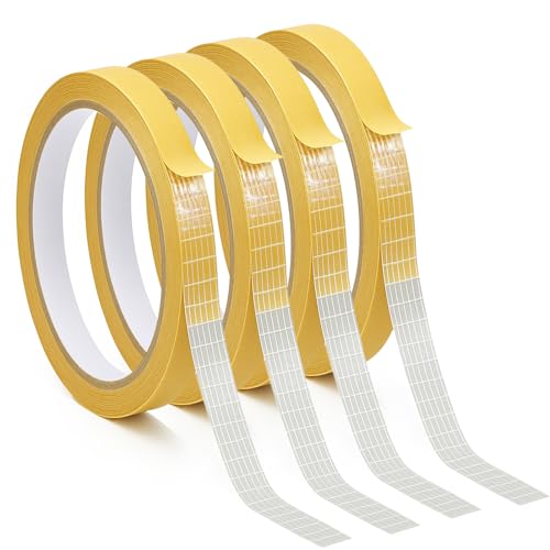 Nilioyul Cinta adhesiva de tejido de doble cara, 0,8 cm x 10 m/x 4R, cinta adhesiva de doble cara resistente, cinta para dobladillos, vestidos, cortinas, fuerte adherencia, no requiere costura ni