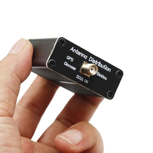 URPIZY GPS Beidou - Distributore di segnale di navigazione 1-a 4, divisore antenna per GPS, GLONASS, Galileo, L-Band, 1,4-1,6 GHz, bassa perdita di inserimento, con connettori SMA-F, nero