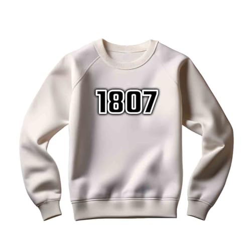 [CITY POSTERS PLUS] 1807 Year Unisex Sweatshirt (White, S)