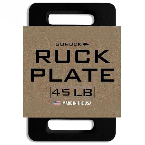 GORUCK Ruck Plate 45LB (Long) - USA Made Cast Iron Weighted Plates for Vest Rucking Squat Swing Strength Training Equipment Fitness Weights Compatible w/Rucker & Ruck Plate Carrier 45 LB Plates