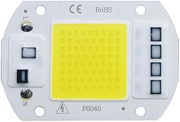 2Pcs COB LED Lamp Chip AC 110V 220V LED Bulb 10W 20W 30W 50W IP65 High Power Smart IC DIY Flood Light Bulb Spotlight Outdoor Chip Lamp,Cool White,50W 110V