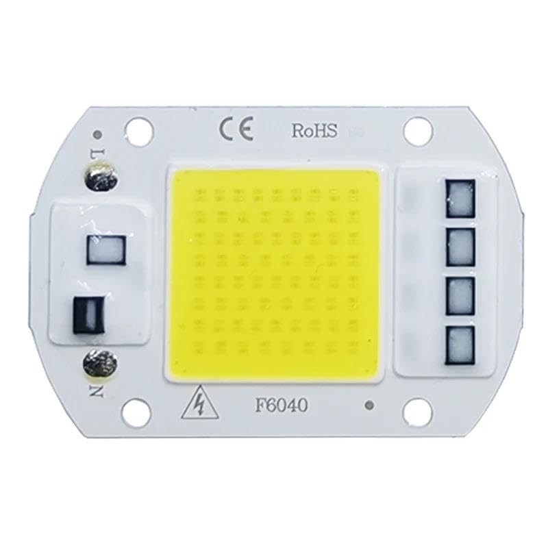 2Pcs COB LED Lamp Chip AC 110V 220V LED Bulb 10W 20W 30W 50W IP65 High Power Smart IC DIY Flood Light Bulb Spotlight Outdoor Chip Lamp,Cool White,50W 110V