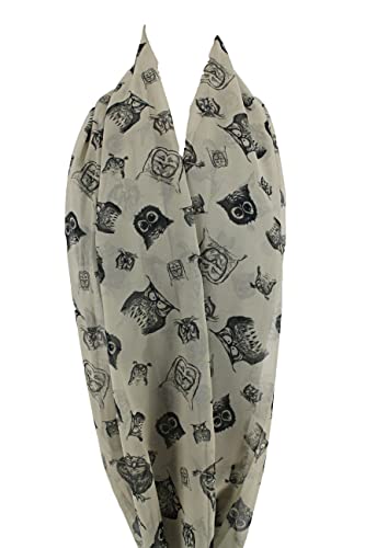 Etwoa's Funny Owls infinity Scarf Circle Scarf Loop Scarf2