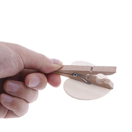 30 Pcs 2.6 * 2.2Inch Wood Mini Chalkboard Clips Wooden Blackboard Clips Chalk Board Message Board Tag Signs With Pegs For Memo,Note Taking,Food Label,Wedding Table Number Place Card,Party Decor #TOP3