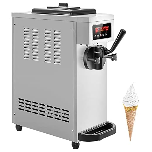 VEVOR Commercial Ice Cream Maker Single Flavor Commercial Ice Cream Machine 4.7-5.3 Gal/H Soft-Serve Ice Cream Maker, 1800W Countertop Soft Serve Ice Cream Machine, with LCD Panel, Stainless Steel