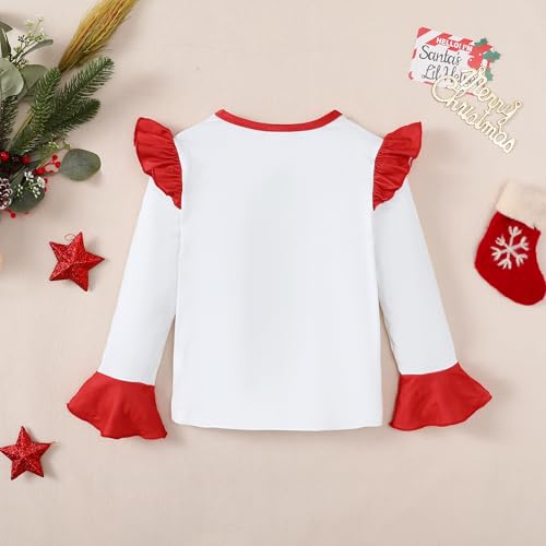 HOORGIN Girls Long Sleeve Shirts Cute Ruffle Shoulder Crewneck for Fall Toddler Girl Clothes3