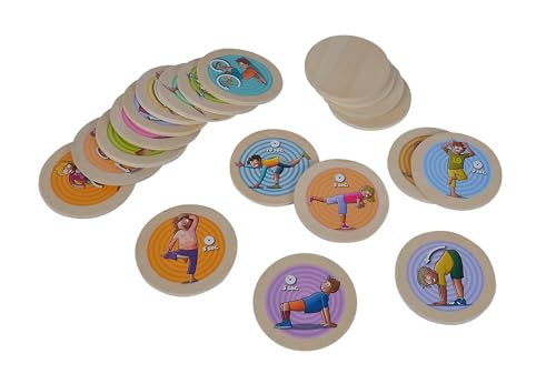 Eichhorn - Outdoor Bewegungsspiel, animiert Kinder zum Bewegen, Turnen und Auslassen, 20 Spielscheiben mit Motiven, inkl. Stoffbeutel zur Aufbewahrung, aus Lindensperrholz, ab 3 Jahren