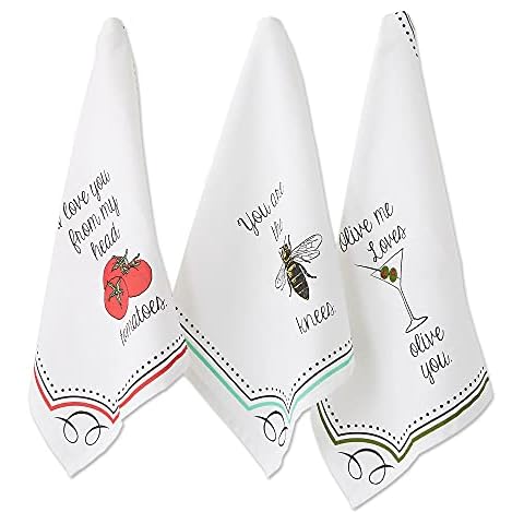 DII Everyday Collection Love You Dishtowel Set Cover