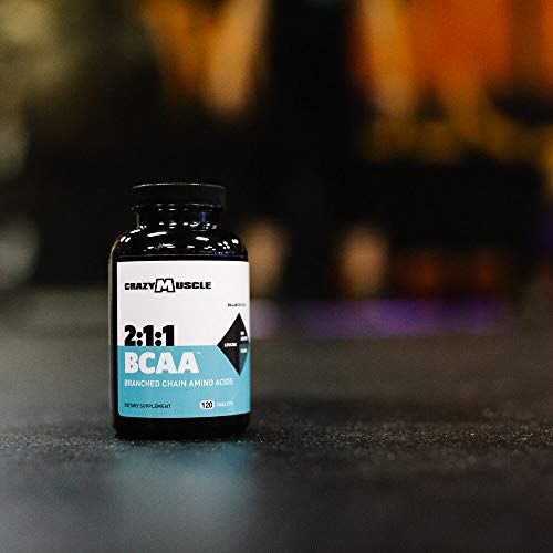 Crazy Muscle Bcaa Pills With The Perfect 2:1:1 Ratio Of Branched Chain Amino Acids Supplement - 1000Mg Of Bcaas Per Pill (Better Than Capsules) By Crazy Muscle - 120 Tablets #TOP6