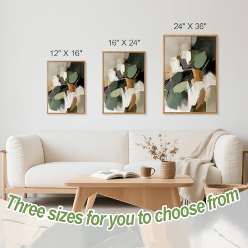 CHDITB Modern Abstract Framed Canvas Wall Art, Minimalist Neutral Wall Decor, Mid Century Poster, Wabi Sabi Painting, Earth Tone Boho Geometric Art Print for Living Room Bedroom Office Decor 12”X16”x3 by CHDITB - Used condition - Image 8