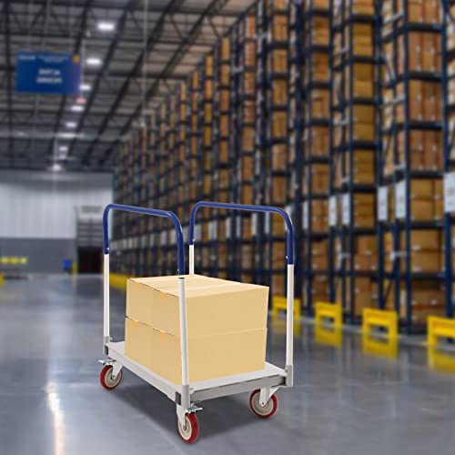 Carretilla industrial de acero 1500 lbs con 4 ruedas miniatura 5