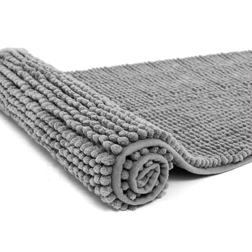 Tapete Runner Antiderrapante de Macarrão (40x110cm Cinza)