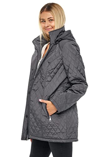 Sebby S.E.B Quilted Jacket for Women – Cozy Grey Comfort in Large Size - Image 6