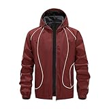DASONLUE Regenjacke Herren Atmungsaktiv Reflektoren Outdoorjacken Reine Farbe Wanderjacken Slim Fit Softshell Jacke Leichtes Outdoor Arbeitsjacke Quick Dry Funktionsjacke