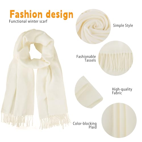 Winter Scarf for Women Men Cold Weather - Soft Warm Shawls Scarves with Tassels(78.7''*26.8'')3