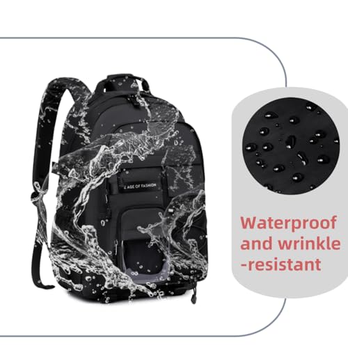 Laptop Backpack For Teen Boys Girls Durable Bookbag Middle High School Bag Women Men Waterproof Travel Daypack (BLack) - Image 6
