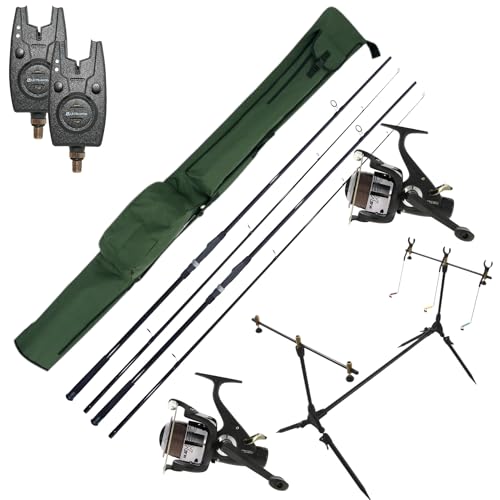 Ultimate Session Carp Set avec, Cannes, Moulinets, Détecteurs, Rod Pod Et Fourreau - Ensemble Carpe