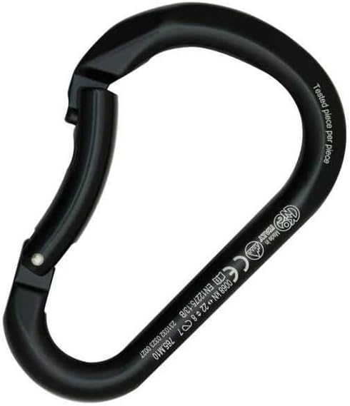 Kong Paddle Bent Gate Aluminum Carabiner, Wide Opening 31mm Asymmetric Connector for Kayak, Climbing, and Outdoor Gear, High-Strength Keylock Design Made in Italy
