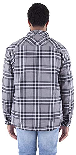 Shaka Wear Men's Plaid Shirts – Flannel Long Sleeve Casual Button Up Fleece Soft Quilted Lined Jacket Regular and Big Size3