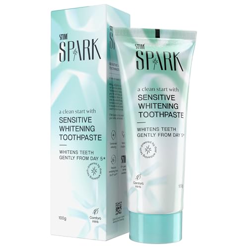 Image of STIM Spark Sensitive Whitening Toothpaste | Gentle Teeth Whitening from Day 5 | Sensitivity Relief from 6th Use | Whitening Toothpaste for Yellow Teeth | Enamel-Safe Dual Whitening Tech