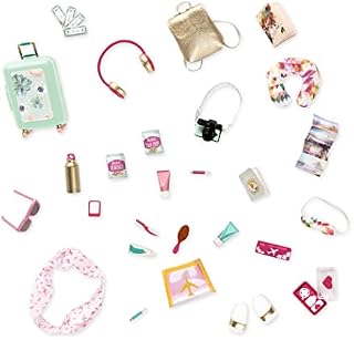 Lori Dolls  Mini Doll Travel Accessories  Luggage, Passport, Camera & More  Food for 6-inch Dolls  Travelling the World Set  Playset for Kids  3 Years +
