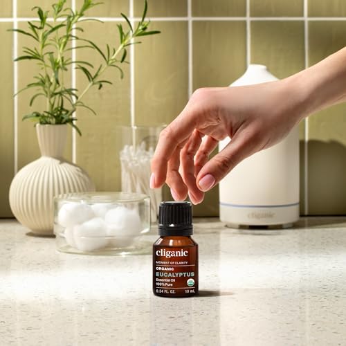 Image of Cliganic Organic Eucalyptus Essential Oil, 100% Pure | Natural Aromatherapy Oil for Diffuser Steam Distilled | Non-GMO Verified