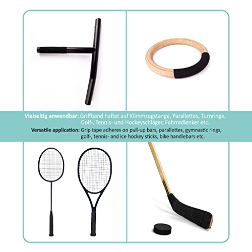 PULLUP & DIP Griffband Sport, Rutschfestes sowie selbstklebendes Overgrip Hockey-Tape, Anti-Rutsch Grip Band für Golf-, Tennis-, Badminton-, Hockey-Schläger sowie Klimmzugstangen - Image 3