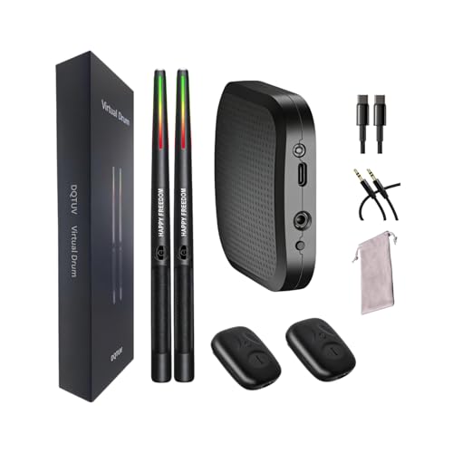 Air Drumsticks 3D Motion Sensing Virtual Drum Kit with RGB Lights Portable Silent Practice for Kids Teens & Adults Fun Gift for Beginners & Music Lovers
