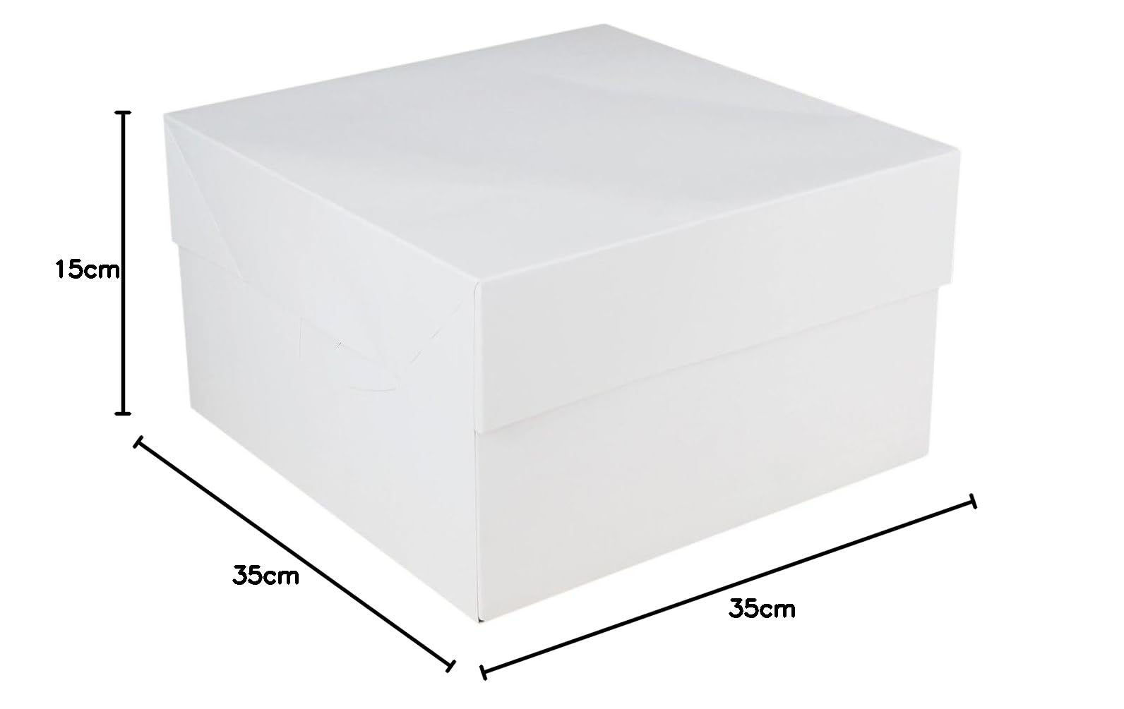 FunCakes Scatola per Torte Bianca, 35 x 35 x 15 cm, in Cartone, Bianco, 35 x 35 x 15 cm