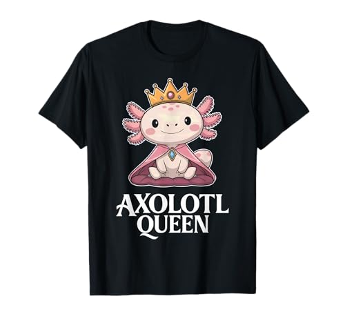 Axolotl Queen Funny Anime Kawaii Niños Niñas Lindo Axolotl Camiseta