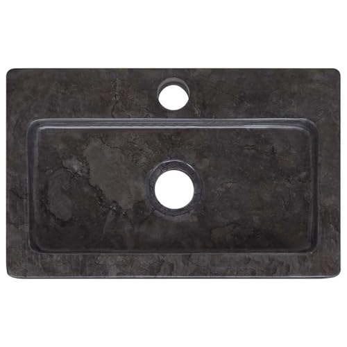 Lavabo de pared negro compacto en mármol para baños pequeños sin espacio 8