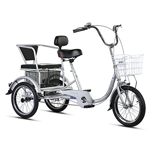 YYOBK zrrcyy Adult Recumbent Bikes,Tricycle for Elderly,Complete Cruiser Bikes,Comfort Bikes for Seniors,Three-Wheeled Bicycles with Shopping Basket,Back Seat,Tire Size 16 in Trike Wheels,Load 200kg