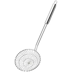 Sartenes Spider Colador, espumadera profesional de acero inoxidable con malla en espiral para comidas asiáticas, Best Utensils, acero inoxidable, DIA. 13CM