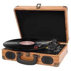 DCPICE Platine Vinyle Bluetooth, Tourne Disque Vinyle Vintage avec Haut-Parleurs Stéréo Intégrés, 3 Vitesses 33/45/78 RPM, Entrée AUX, Sortie RCA, Compatible USB et Casque, Portable - Les Beatles, Paul McCartney, John Lennon, RIngo Starr, George Harrison