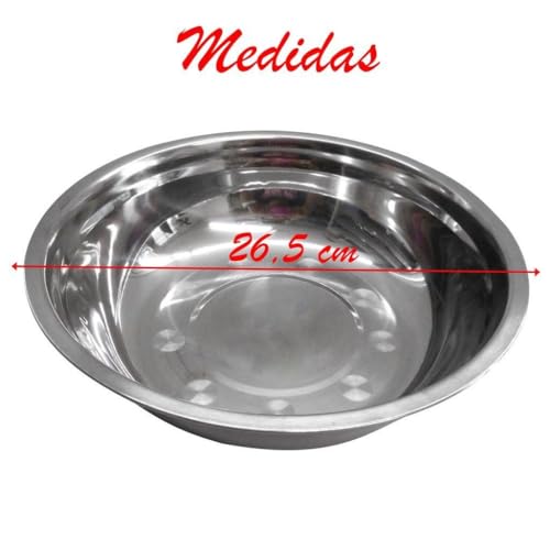 Kit 6 Tigelas Em Aço Inox 26,5cm