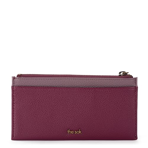 Image of The Sak Neva Large Card Wallet - Slim Leather Wallet for Women - Card Holder With 6 Credit Card Slots & Zipper Closure | Large