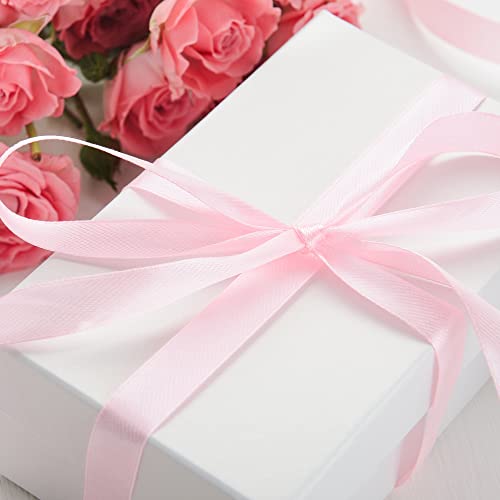 Liuyaxi Double Faced Light Pink Satin Ribbon, 3/8" X Continuous 25 Yards, Ribbons Perfect For Gift Wrapping Bows Bouquet Wedding Decor Diy Craft And More #TOP6