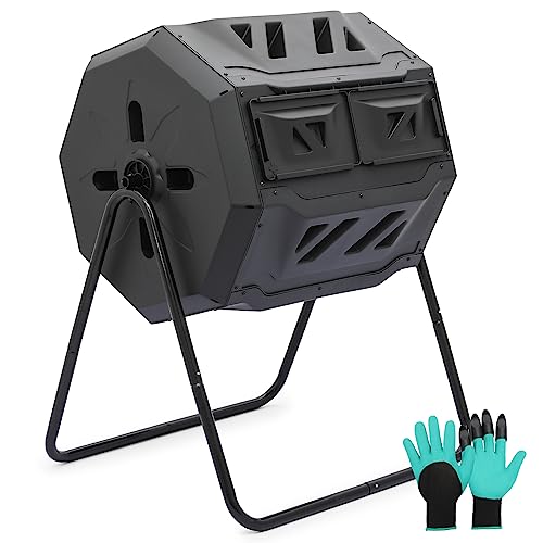 Opiniones y reviews de Contenedores para hacer compost para exterior los 5 más buscados. 41 MoNiBloom - Vaso de compostaje de 43 galones, para Exteriores, sin BPA, Grande, de Doble cámara, para Todas Las Estaciones, abono de Trabajo rápido, compostador de Alto Volumen...