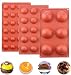 BAKER DEPOT Bakeware Set Silicone Mold for Cake Decoration Jelly Pudding Candy Chocolate 6 Holes Semicircle 15 Holes Semicircle 24 Holes Semicircle Each Design 1pc Brown Color Set of 3