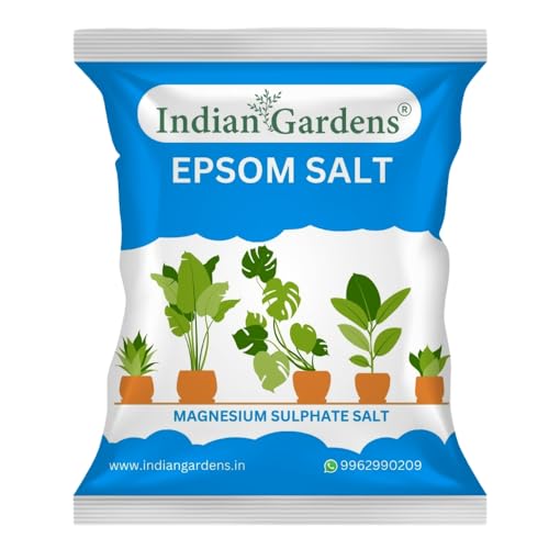 Image of Indian Gardens - Epsom Salt for Plants | Magnesium Sulphate Fertilizer | Promotes Greener Leaves & Growth | Controls Yellowing - 9800 Grams