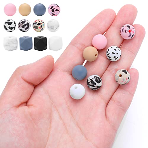 64 Pezzi Perline Silicone Beads Sciolte in